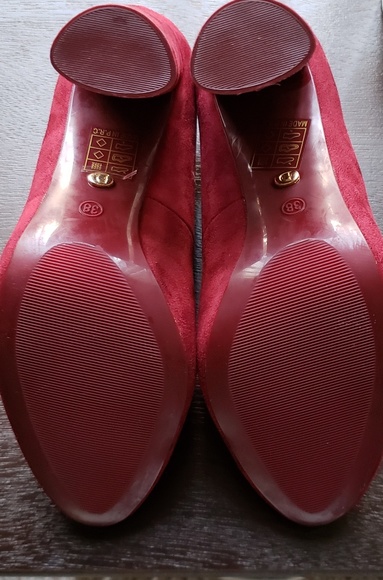 Missguided red velvet block heels size 7 - Picture 2 of 7